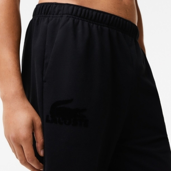 New Lacoste Men's Cotton Fleece Lounge Black Joggers Sweatpants NWT Large - Picture 5 of 16
